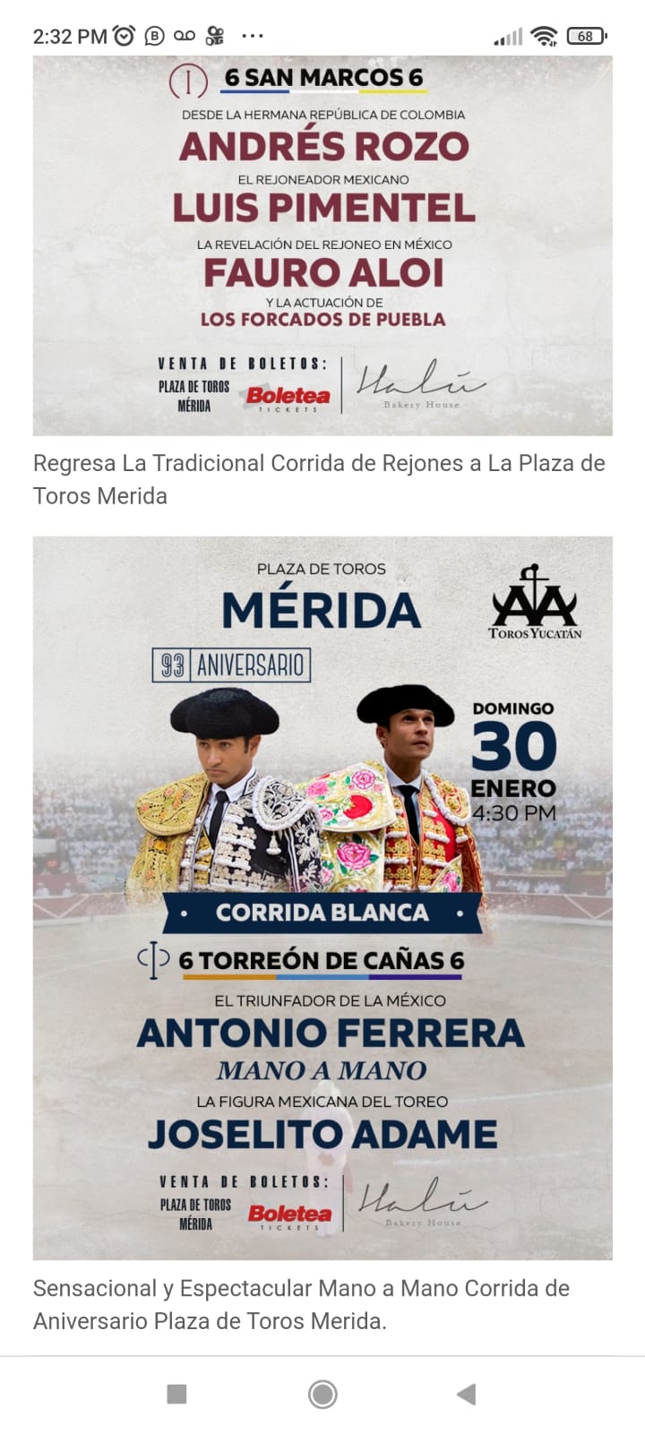Presentan el Cartel para la corrida de aniversario de la plaza de toros de Mérida.