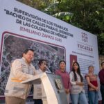 Gobernador Joaquín Díaz Mena recorre colonias del sur meridano para supervisar obras de mejora vial.