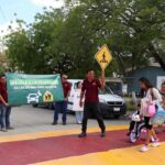 Atienden solicitud ciudadana para mejorar seguridad vial en escuela de Juan Pablo II.